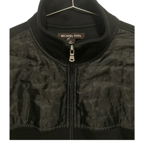 Michael Kors Mens Mixed Up Media Full-Zipper Mock Neck Cotton Black Vest XL - Picture 4 of 6